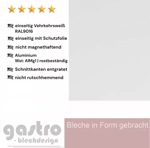Aluminium Blech Ral 9016 Verkehrsweiß 1mm | 1,5 mm Aluminium Blech Ral 9016 Verkehrsweiß 1mm | 1,5 mm